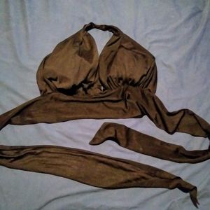 Silky Black Halter Top